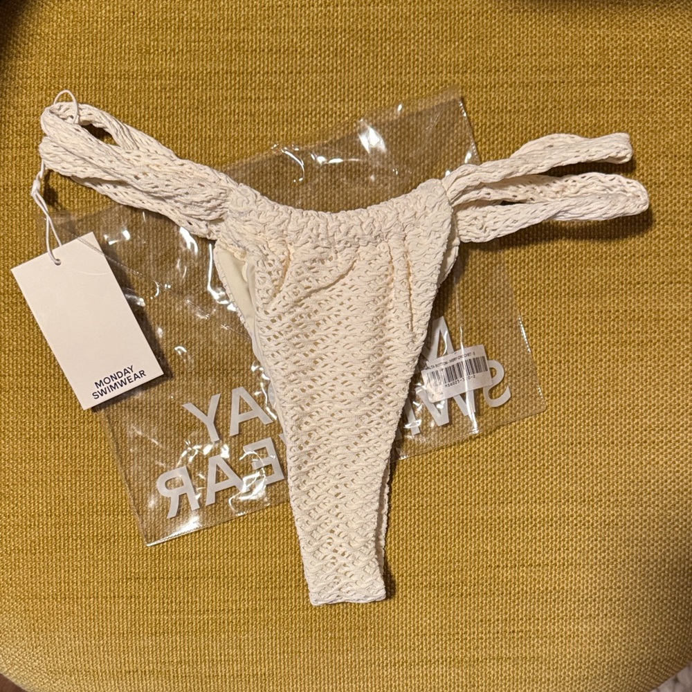 Monday Swimwear Malta Bottom Ivory Crochet